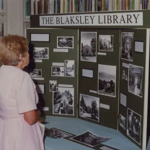 History of Blaksley Library photo display, Blaksley Library's 50th Anniversary Celebration