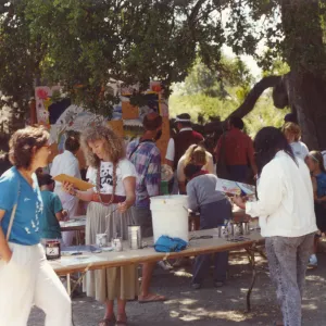 painting the mosaic for the Information Kiosk