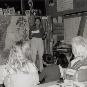 Docent Nancy Abernathy, Happenin' Habitat 1992, Monte Vista School