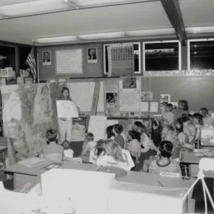 Docent Nancy Abernathy, Happenin' Habitat 1992, Monte Vista School