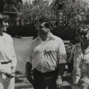 British horticulturist Philip Swindells, guest lecturer, with Barbara Dobbins and Stephne Sheatsley