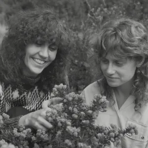 Mary Carroll and Jackie Rochefort with Ceanothus blossoms