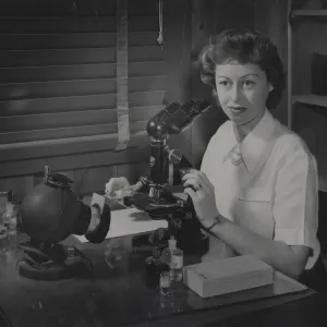 Dr, Marta Walters working on plant genetic studies, 1950