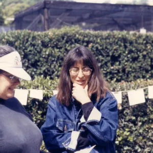 Carol Bornstein at plant sale