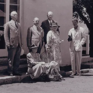 Board of Trustees in front of Blaksley Library, 1942