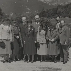 Board of Trustees in front of meadow, circa 1940s