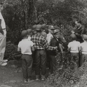 Summer camp tour of the Garden 1955, led by Jose Torres