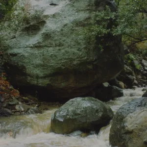 Large boulder along Mission Creek