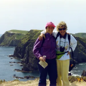 Sally Isaacson and Anne Steiner on East Anacapa Island