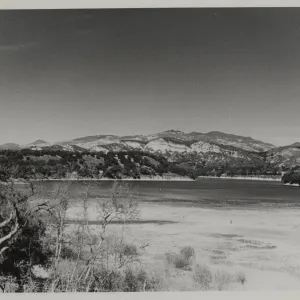 'Mudflats at upper end of Lake Cachuma'