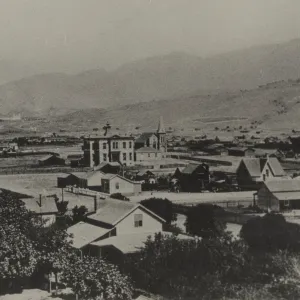 Early Santa Barbara Looking Northwest from Haley and Anacapa Streets