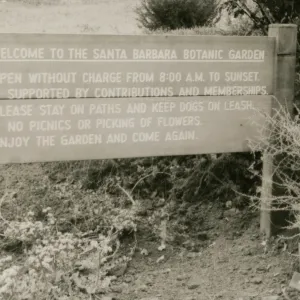 'Welcome to the Santa Barbara Botanic Garden' sign