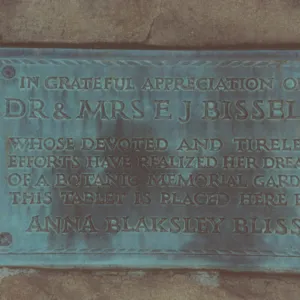 Bissell Plaque on Blaksley Boulder, 1941