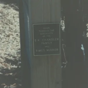 Garden Entrance, sign, given by the E. R. Chandler family (removed)