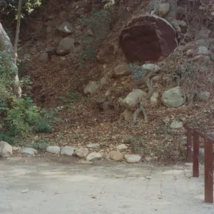 Old site of Levy Bench, moved due to danger of rockfall above bench
