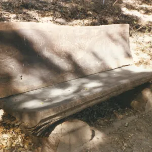 old wood bench in Island Section, (north of Vishanoff Bench, replaced by Rapp Bench)