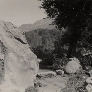 SBBG boulder, maybe entrance boulder, mountain view