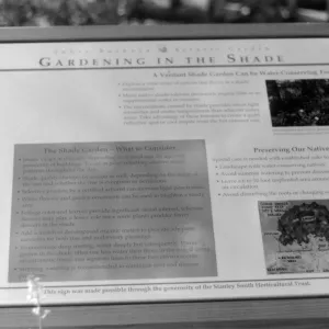 Gardening in the Shade interpretive sign