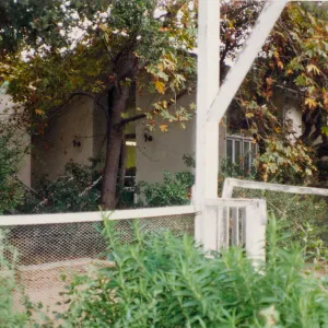 Back corner of Library, entrance to Herbarium from Garden Growers canyard