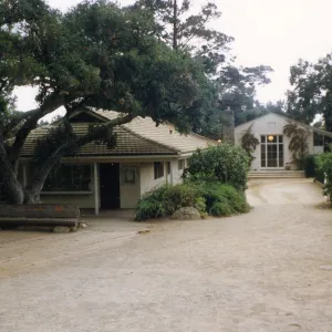 Gift Shop, Library, railroad ties on left
