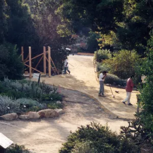 1998 construction of the entrance kiosk and stone pavers