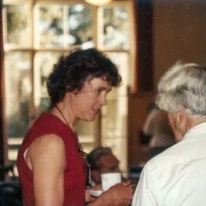 Board Members: Woman in orange dress: Susanne Barrymore, Woman in white: Mrs. Betty Geyman