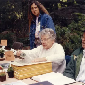 Volunteers - Misc: Left to Right Front: Jean Hobson, Cliff Smith Back to Left: Lisa Lewis '93 Wildflower Day, Winter '94 IQ
