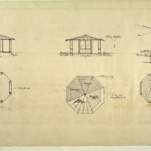 Lockwood de Forest architectural drawing for visitor kiosk