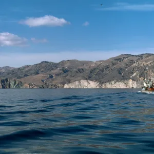 Valley Anchorage, Santa Cruz Island 1973, from boat