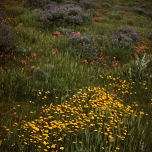 Goldfields, Castilleja & Lupine blooming on Santa Rosa Island