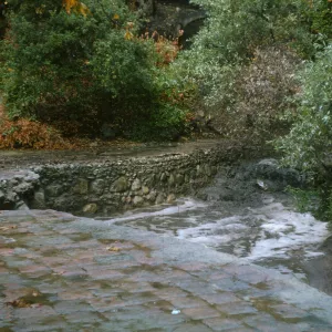 Mission Creek above Mission dam, storm, flood, mud flow