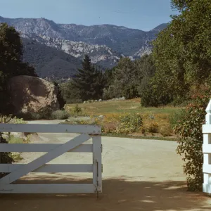 Meadow and mountain view from Courtyard Gate