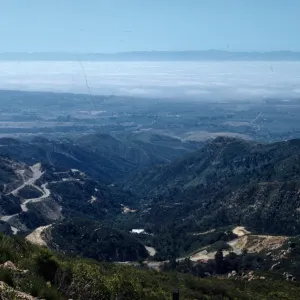view of Santa Cruz Island from El Cielito ridge road