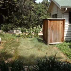 Home Demonstration Garden, lawn at front of Cottage
