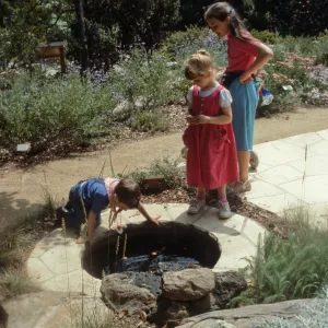Home Demonstration Garden, children, frog pond