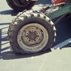Lawn installation (flat tire on the tractor)