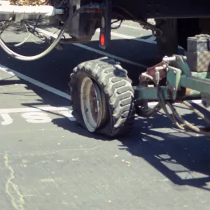 Lawn installation (flat tire on the tractor)