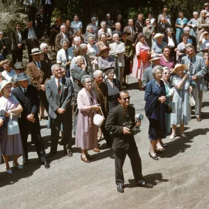 large group gathered for Porter Trail Dedication, April 1960