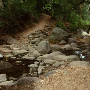 Mission Creek crossing with sign