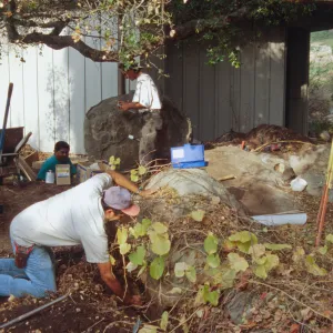 excavation for new reflection pool at the Information Kiosk