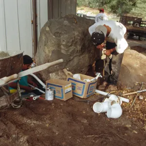 excavation for new reflection pool at the Information Kiosk