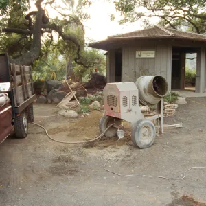 construction of a new reflection pool at the Information Kiosk