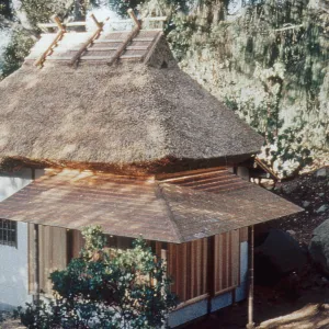 tea house construction finished project and thatched roof