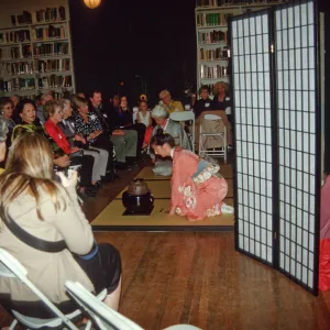 Tea House event, tea ceremony inside the Blaksley Library, 2000