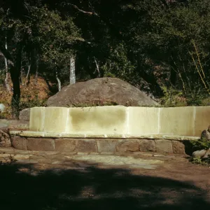 new Campbell Bench, new stone bench in Canyon, Campbell Trail