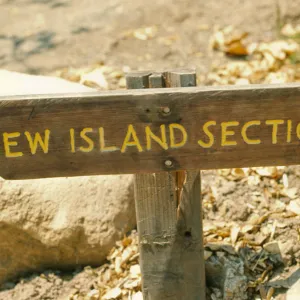 wood 'Island Section' Sign