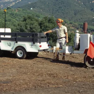 Dave Kershaw, new electric cart with chipper