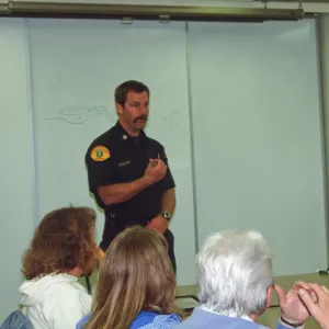 Fire drill, lecture by local firefighter