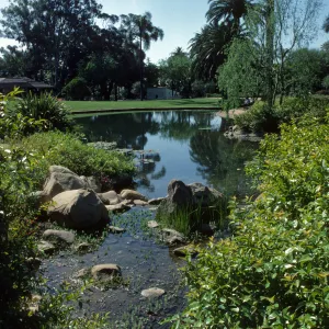 Stream and Pool at Alice Keck Park Memorial Garden