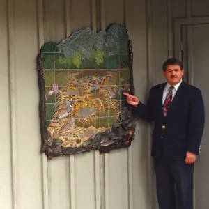 Ed Schneider, Information Kiosk Dedication, tile mosaic